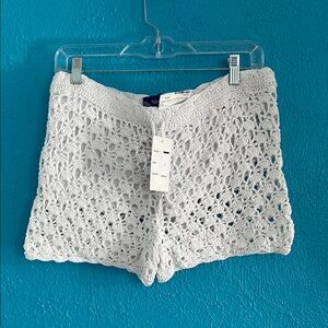 White Crochet Women Shorts